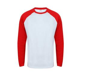 SF Men SF271 - 
Camiseta béisibol de manga larga Blanco / Rojo