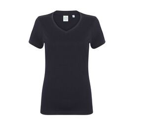 Skinnifit SK122 - Camiseta cuello V Feel Good para mujer Azul marino