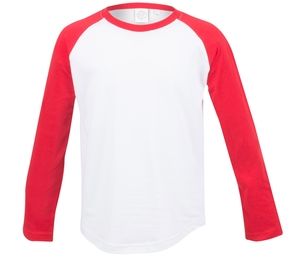 SF Mini SM271 - Camiseta beisbol manga larga niño Blanco / Rojo