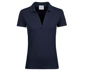 Tee Jays TJ1409 - Polo de Lujo Stretch en Cuello V Para Mujer Azul marino