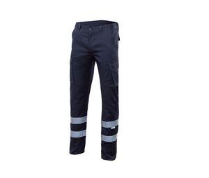 VELILLA V3014S - Pantalones de estiramiento multibolsillos con rayas reflectantes V3014S Azul marino