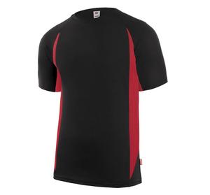 VELILLA V5501 - Camiseta técnica bicolor Negro / Rojo