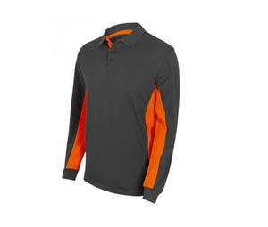 VELILLA V5514 - Polo bicolor mangas largas V5514 Grey/ Orange