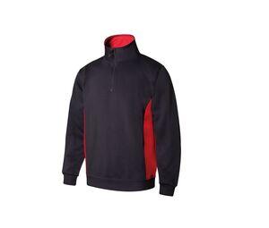 VELILLA V5704 - Sudadera cuello cremallera bicolor Navy / Red