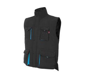 VELILLA V5902 - Gilet Matelassé bicolor múltiples pochas Black / Sky Blue