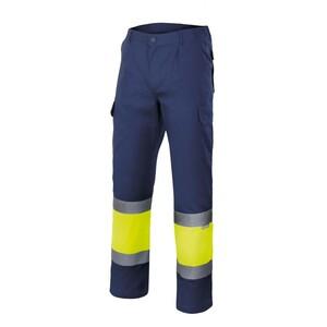 VELILLA VL157 - Pantalón bicolor de alta visibilidad VL157 Navy/Fluo Yellow