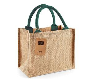 Westford mill WM412 - Mini bolsa de regalo de yute Natural/ Forest Green