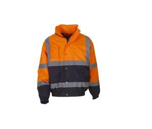 Yoko YK218 - Chaqueta bomber de alta visibilidad Hi Vis Orange/Navy