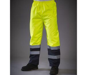 Yoko YK461 - Cubre pantalones de dos tonos de alta visibilidad Hi Vis Yellow/Navy