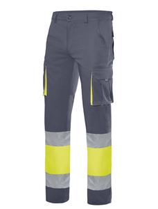 VELILLA V13002 - Pantalones RG373R Grey/Fluo Yellow