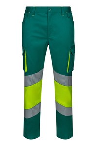 Velilla 303008S - PANTALÓN STRETCH BICOLOR AV RS GREEN/HI-VIS YELLOW