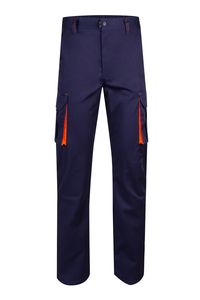 Velilla 103008S - PANTALÓN STRETCH BICOLOR MARINE BLUE/HI-VIS ORANGE