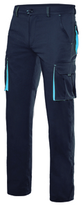 Velilla 103024S - PANTALÓN STRETCH BICOLOR Black / Sky Blue