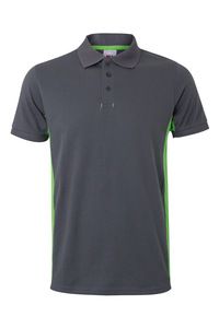 Velilla 105504 - POLO BICOLOR MC GREY/LIME GREEN