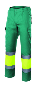 Velilla 156 - PANTALÓN BICOLOR FORRADO AV GREEN/HI-VIS YELLOW