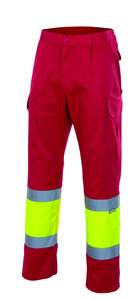 Velilla 156 - PANTALÓN BICOLOR FORRADO AV Red/Hi-Vis Yellow