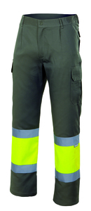 Velilla 157 - PANTALÓN BICOLOR AV KHAKI GREEN/HI-VIS YELLOW