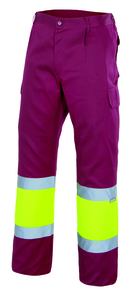 Velilla 157 - PANTALÓN BICOLOR AV MAROON/HI-VIS YELLOW