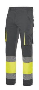 Velilla 303007 - PANTALÓN 100% ALGODÓN AV GREY/HI-VIS YELLOW