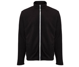 BLACK&MATCH BM700 - Men's zipped fleece jacket Negro / Blanco