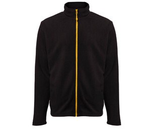 BLACK&MATCH BM700 - Men's zipped fleece jacket Negro / Amarillo
