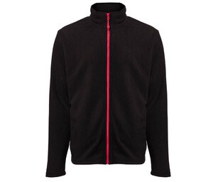 BLACK&MATCH BM700 - Men's zipped fleece jacket Negro / Rojo