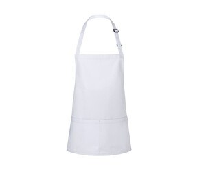 KARLOWSKY KYBLS6 - SHORT BIB APRON BASIC WITH BUCKLE AND POCKET White