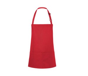 KARLOWSKY KYBLS6 - SHORT BIB APRON BASIC WITH BUCKLE AND POCKET Red