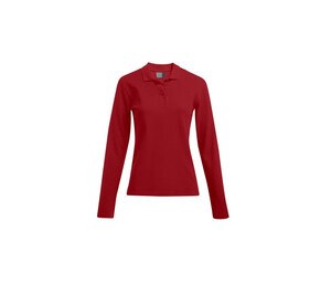 PROMODORO PM4605 - WOMEN’S LONG SLEEVE HEAVY POLO SHIRT Fire Red