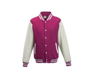 AWDIS JH043J - Suéter de béisbol niños Hot Pink / White