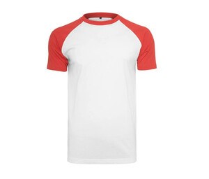 Build Your Brand BY007 - Camiseta de Beisbol BY007 Blanco / Rojo