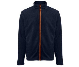 BLACK&MATCH BM700 - Men's zipped fleece jacket Azul marino / Naranja