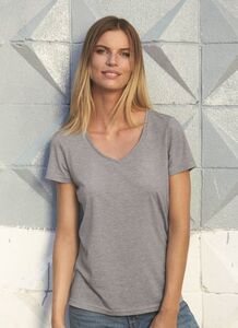 B&C BC058 - Camiseta Cuello V Tri-Blend Para Mujer TW058